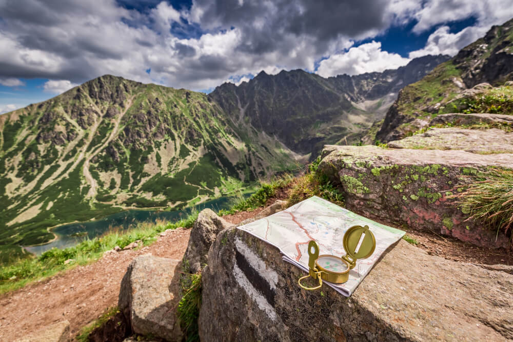 a bottle of wine on a rock