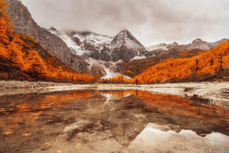 a mountain with snow on it