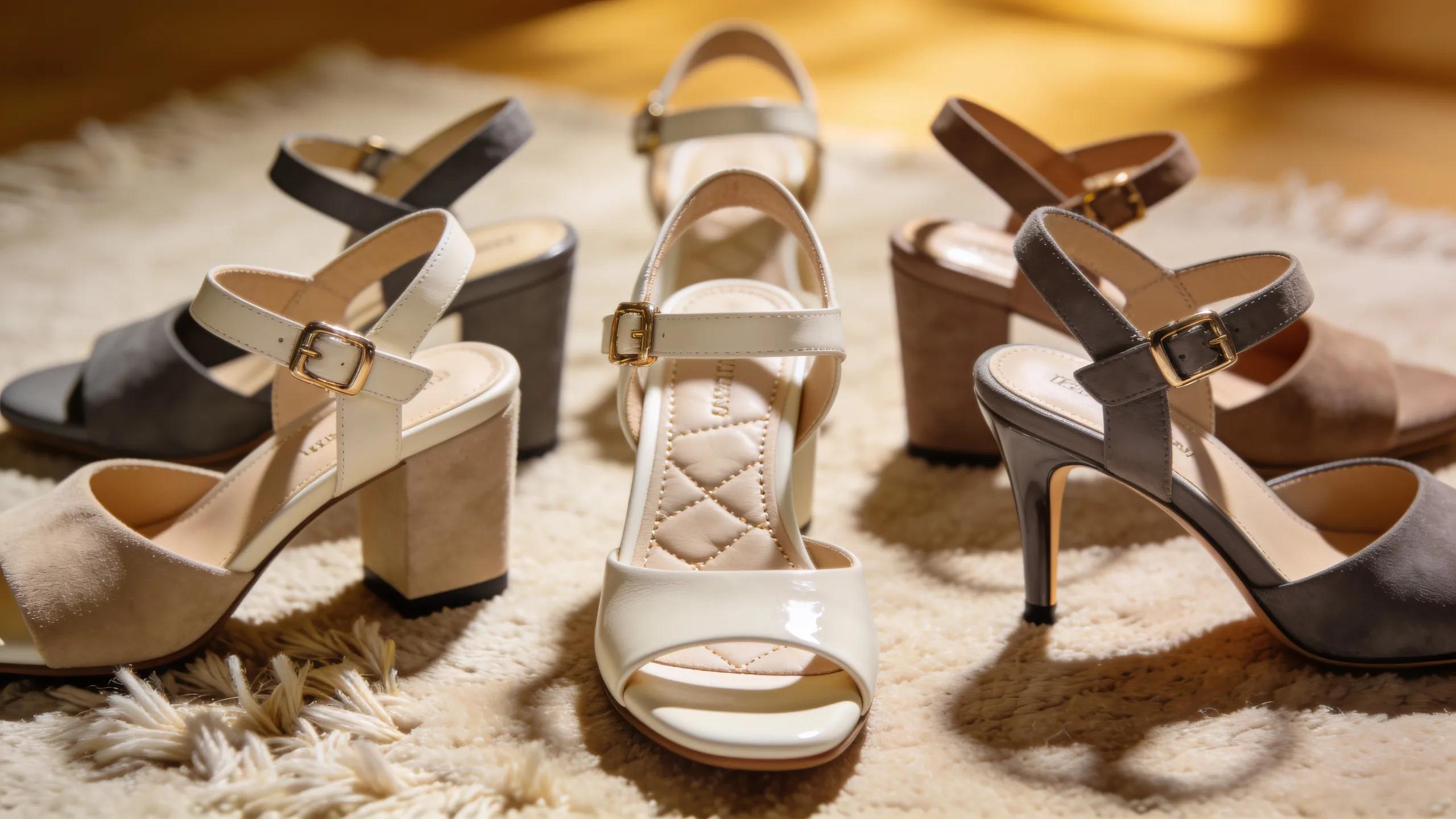 Close-up of comfortable high heel shoes showcasing cushioning and support features